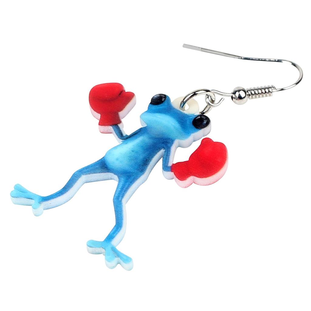 Funny Frog Boxer Dangle Earrings Acrylic 3.3cm by HitMyNeed
