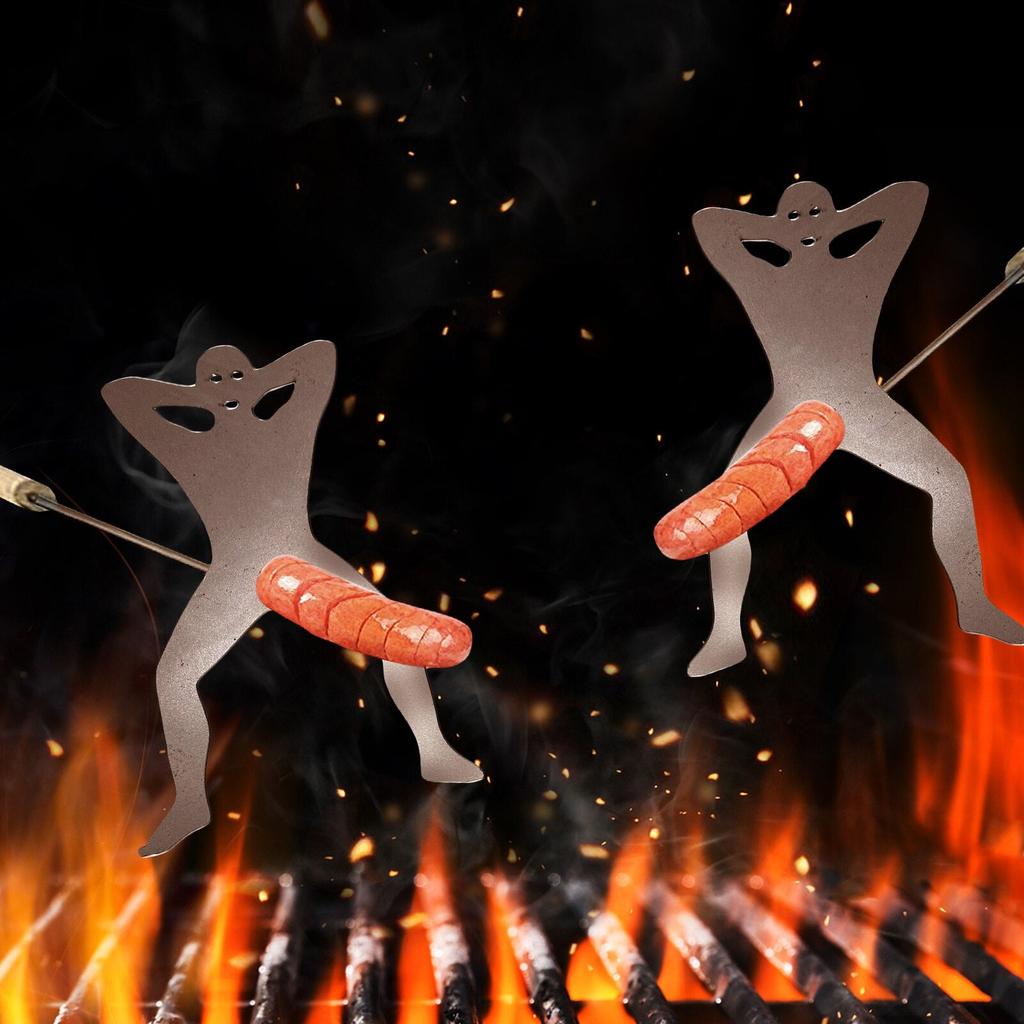 Funny Hot Dog Skewer Roasting Tool with Wooden Handle by HitMyNeed