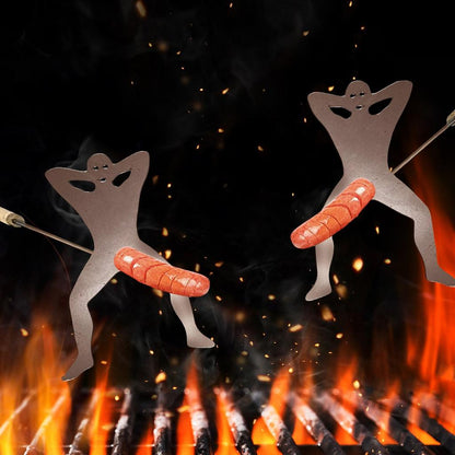 Funny Hot Dog Skewer Roasting Tool with Wooden Handle by HitMyNeed