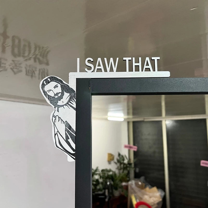 Funny Jesus I Saw That Wooden Door Hanger Sign by HitMyNeed