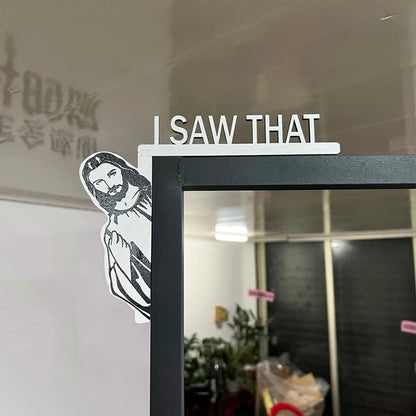 Funny Jesus I Saw That Wooden Door Hanger Sign by HitMyNeed