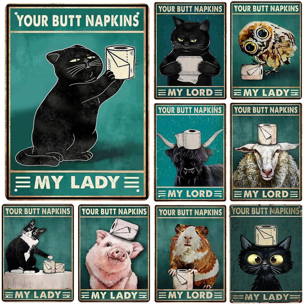 Funny Metal Bathroom Wall Art with Easy Mounting by HitMyNeed