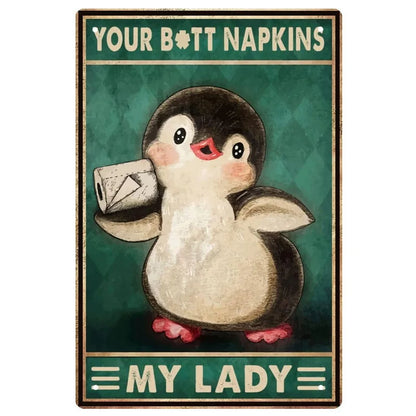 Funny Metal Bathroom Wall Art with Easy Mounting as-the-picture-11 40x30cm by HitMyNeed