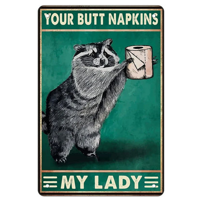 Funny Metal Bathroom Wall Art with Easy Mounting as-the-picture-13 40x30cm by HitMyNeed