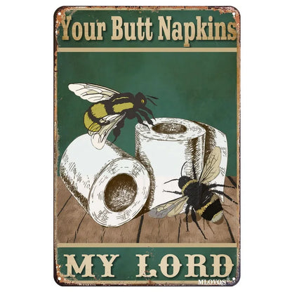 Funny Metal Bathroom Wall Art with Easy Mounting as-the-picture-14 20x30cm by HitMyNeed