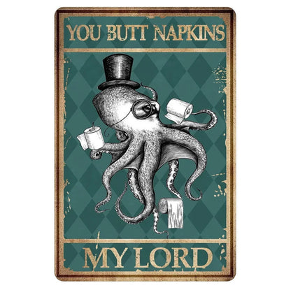 Funny Metal Bathroom Wall Art with Easy Mounting as-the-picture-15 40x30cm by HitMyNeed