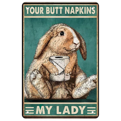 Funny Metal Bathroom Wall Art with Easy Mounting as-the-picture-16 20x30cm by HitMyNeed