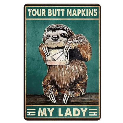 Funny Metal Bathroom Wall Art with Easy Mounting as-the-picture-17 40x30cm by HitMyNeed