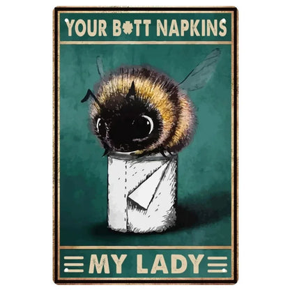 Funny Metal Bathroom Wall Art with Easy Mounting as-the-picture-19 40x30cm by HitMyNeed