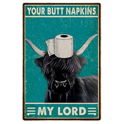 Funny Metal Bathroom Wall Art with Easy Mounting as-the-picture-20 20x30cm by HitMyNeed