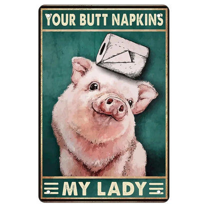 Funny Metal Bathroom Wall Art with Easy Mounting as-the-picture-22 20x30cm by HitMyNeed