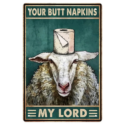 Funny Metal Bathroom Wall Art with Easy Mounting as-the-picture-25 40x30cm by HitMyNeed