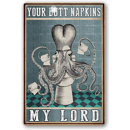 Funny Metal Bathroom Wall Art with Easy Mounting as-the-picture-3 20x30cm by HitMyNeed
