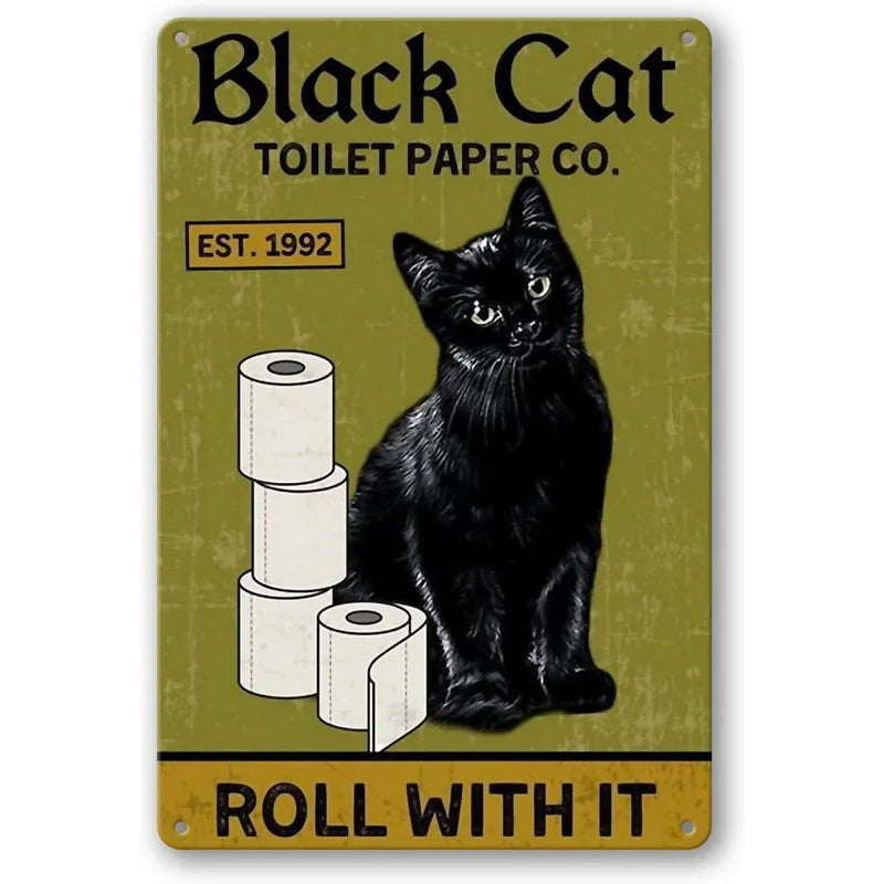 Funny Metal Bathroom Wall Art with Easy Mounting as-the-picture-5 20x30cm by HitMyNeed