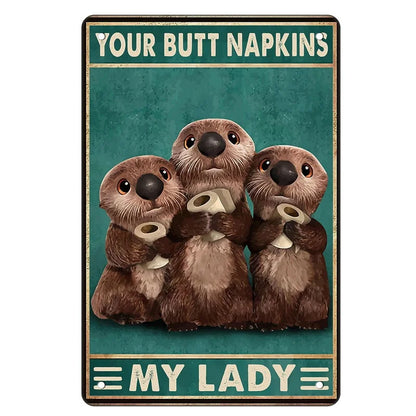 Funny Metal Bathroom Wall Art with Easy Mounting as-the-picture-6 40x30cm by HitMyNeed