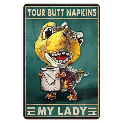 Funny Metal Bathroom Wall Art with Easy Mounting as-the-picture-8 40x30cm by HitMyNeed