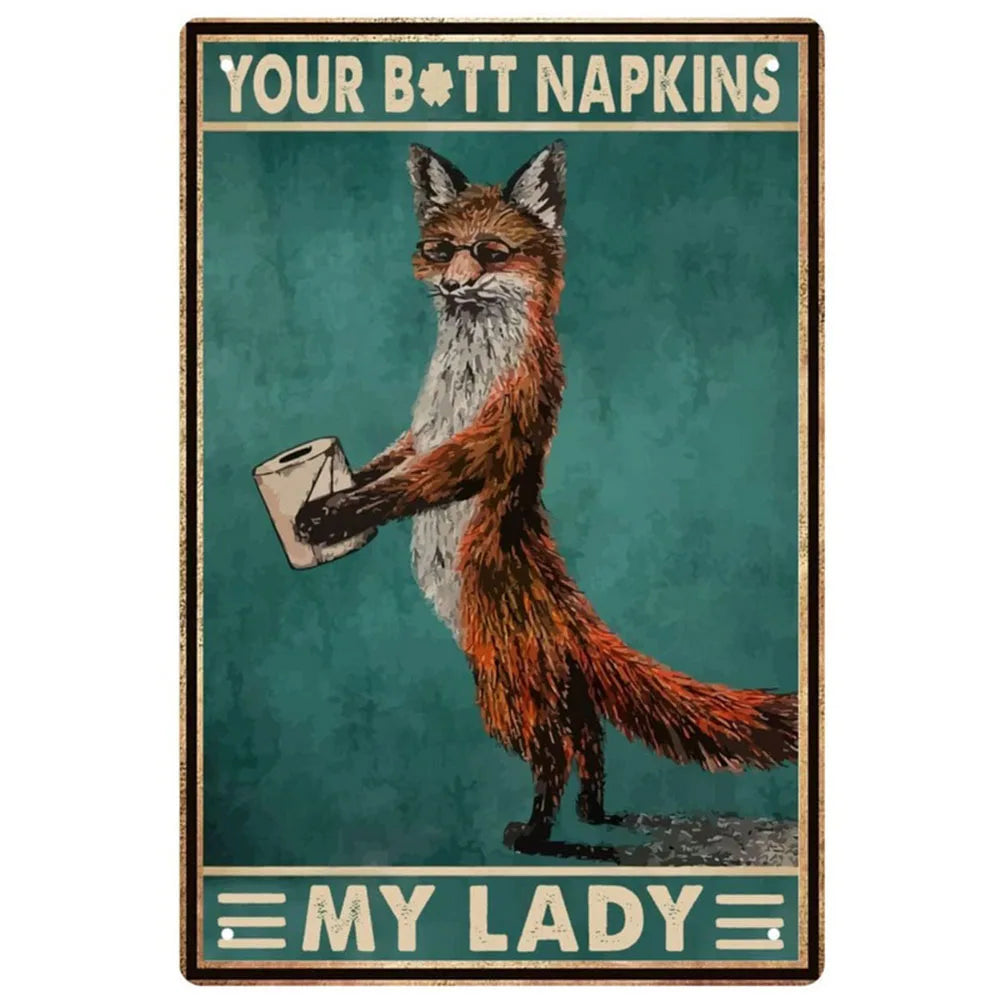 Funny Metal Bathroom Wall Art with Easy Mounting as-the-picture-9 20x30cm by HitMyNeed