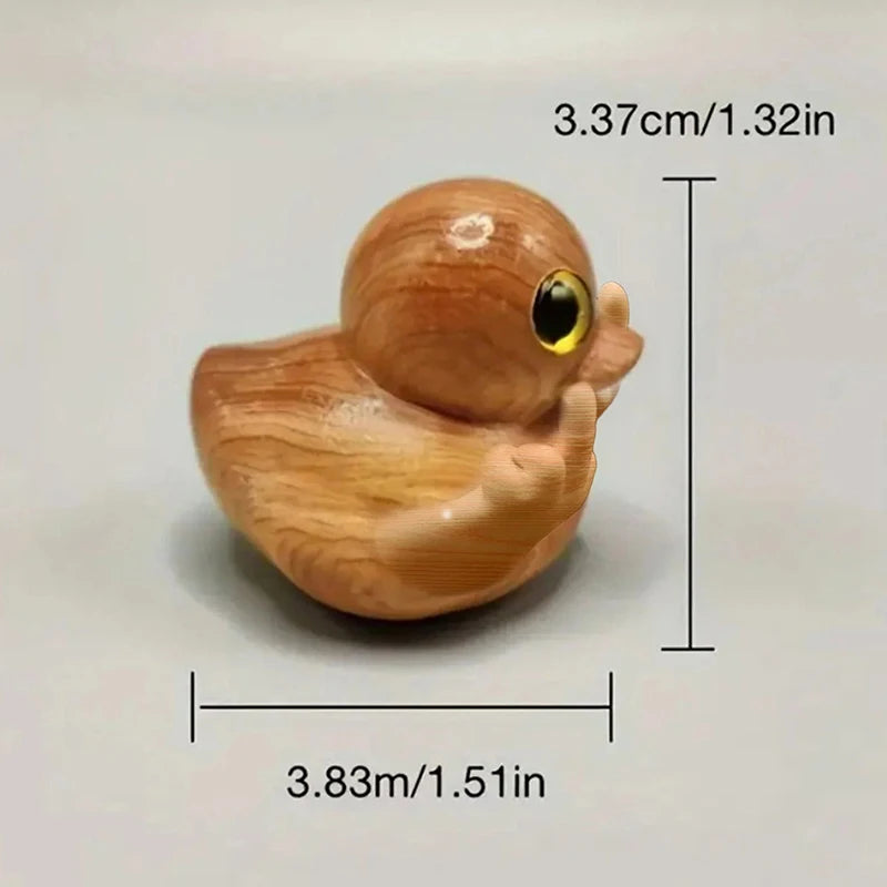 Funny Middle Finger Duck Handmade Wooden Figurine by HitMyNeed