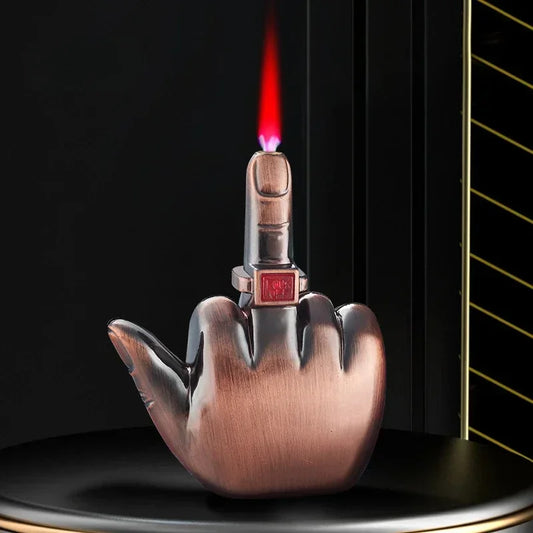 Funny Middle Finger Torch Lighter with Voice copper by HitMyNeed