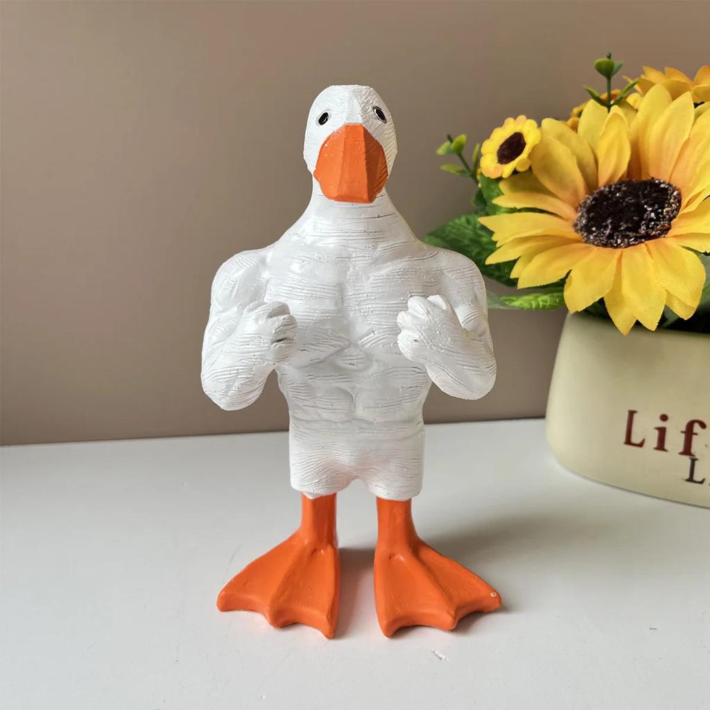 Funny Muscle Duck Resin Statue Ornament by HitMyNeed