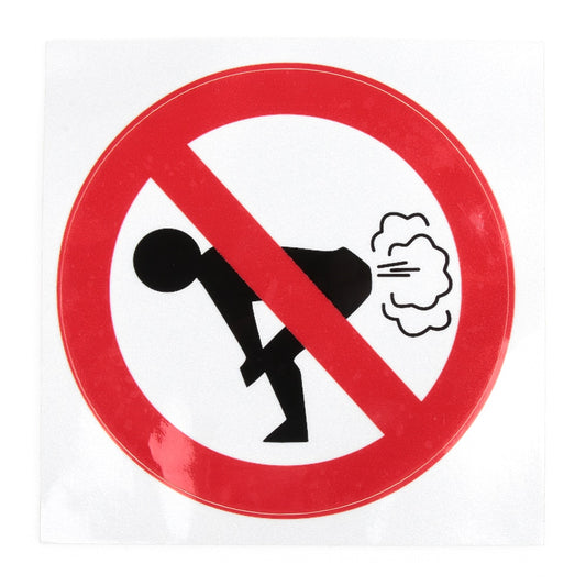 Funny No Farting Car Sticker Waterproof 12x12cm by HitMyNeed