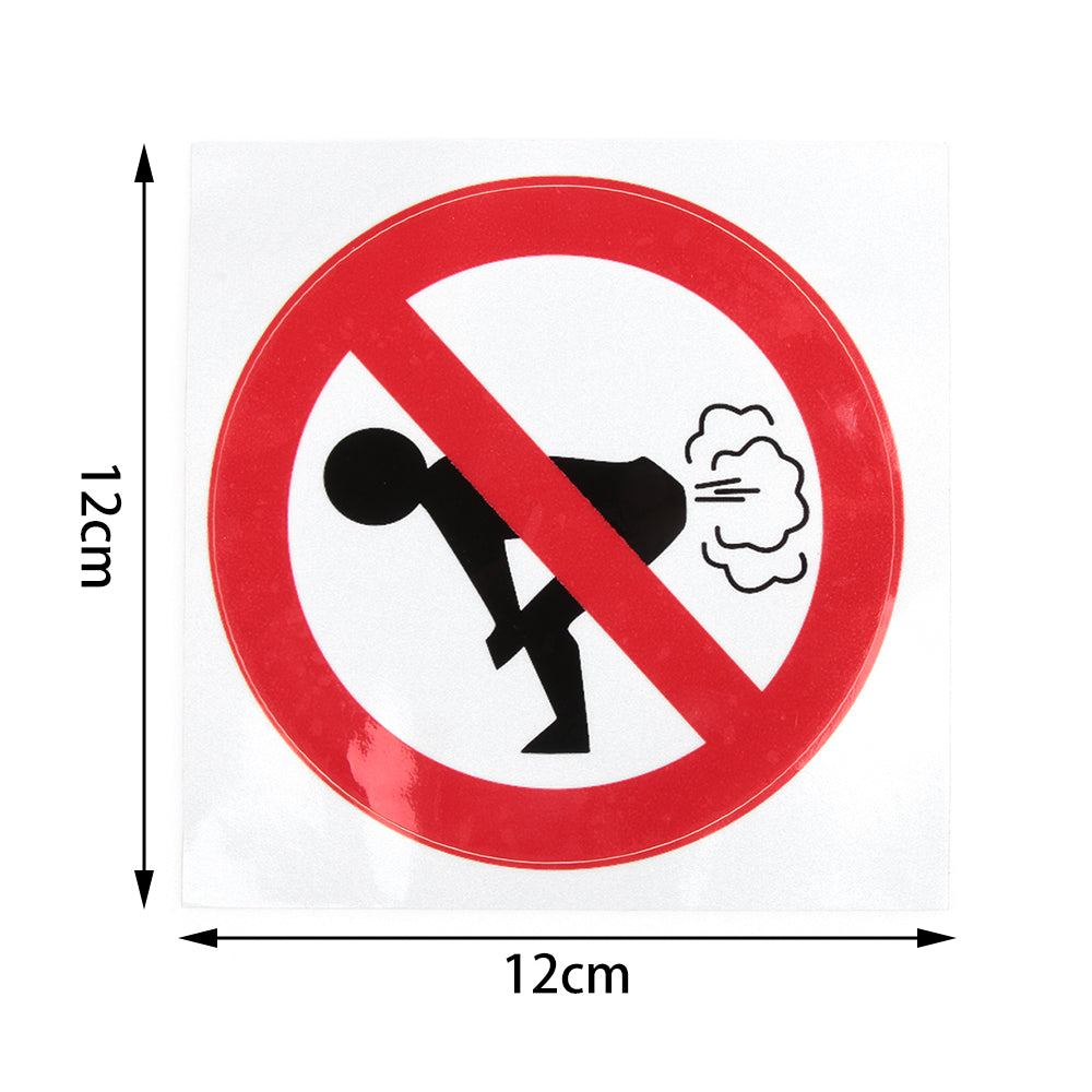 Funny No Farting Car Sticker Waterproof 12x12cm by HitMyNeed
