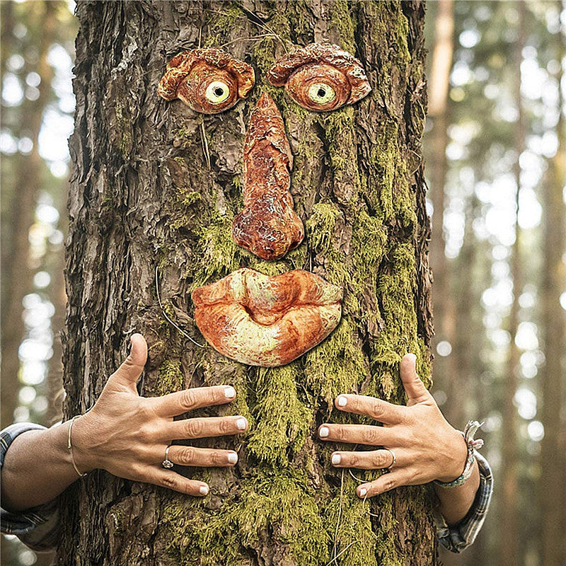 Funny Old Man Tree Face Hugger Garden Sculpture by HitMyNeed