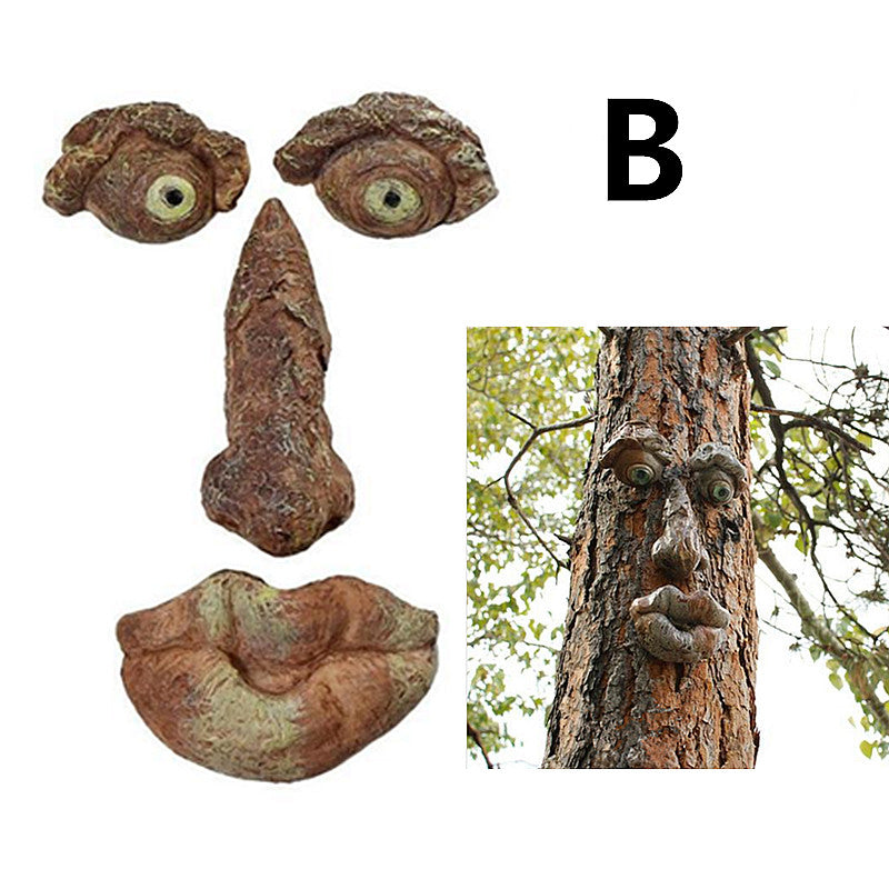Funny Old Man Tree Face Hugger Garden Sculpture b by HitMyNeed