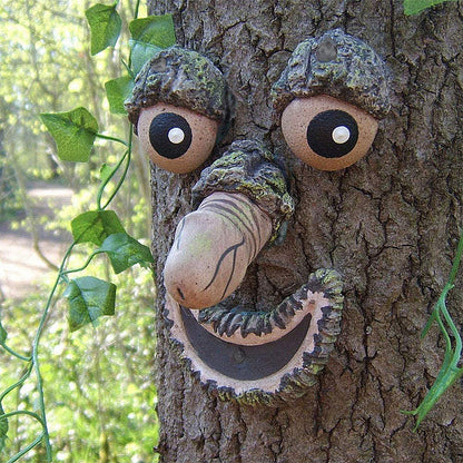 Funny Old Man Tree Face Hugger Garden Sculpture h by HitMyNeed