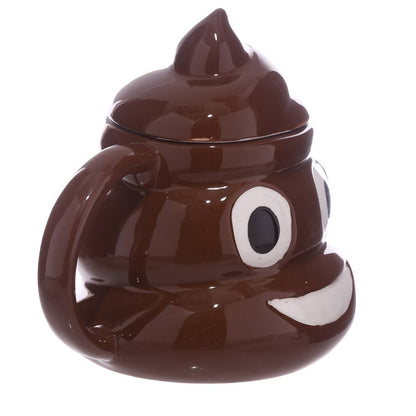 Funny Poop Emoji Ceramic Coffee Mug with Lid 300ml by HitMyNeed
