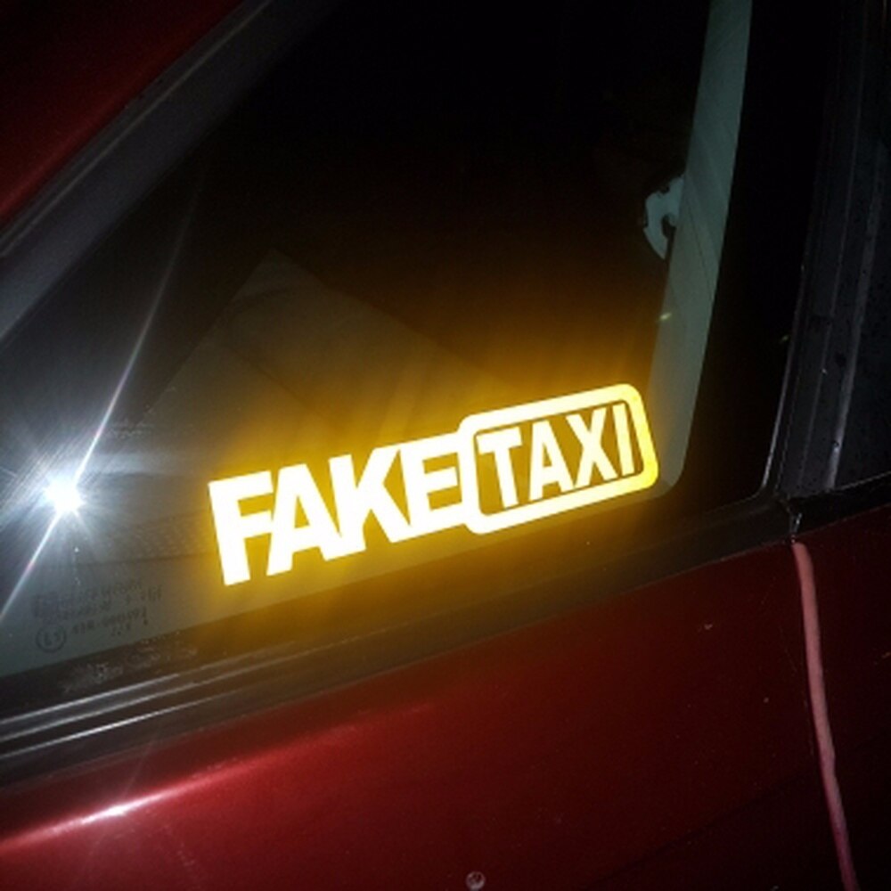 Funny Reflective Fake Taxi Car Stickers (Set of 2) by HitMyNeed