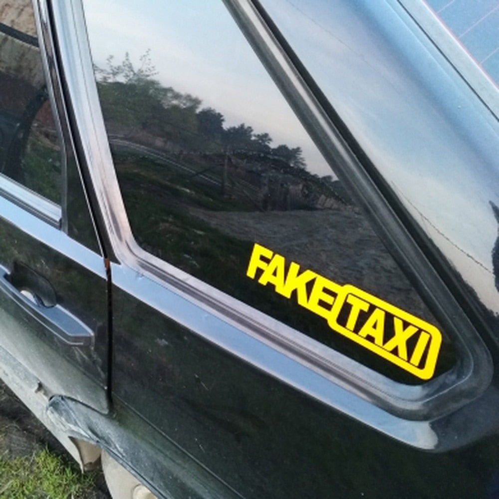 Funny Reflective Fake Taxi Car Stickers (Set of 2) by HitMyNeed