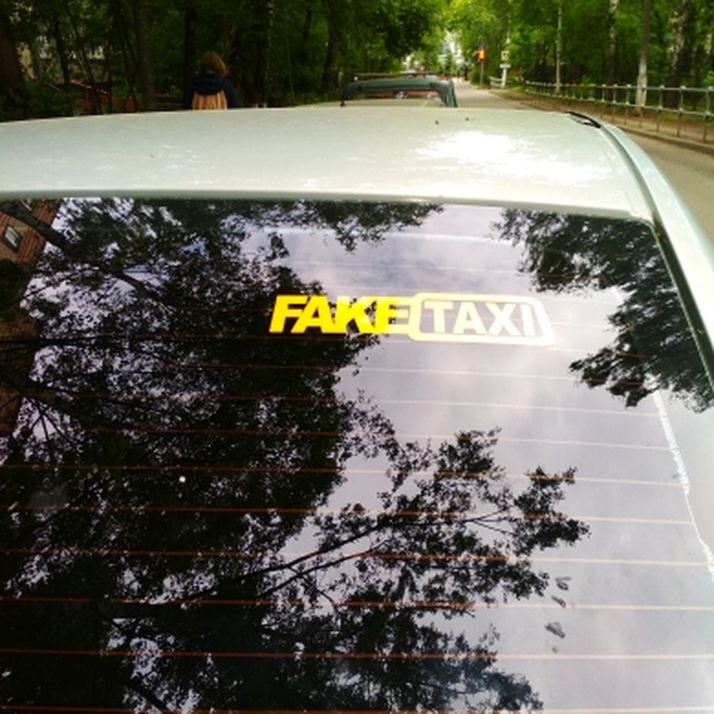 Funny Reflective Fake Taxi Car Stickers (Set of 2) by HitMyNeed
