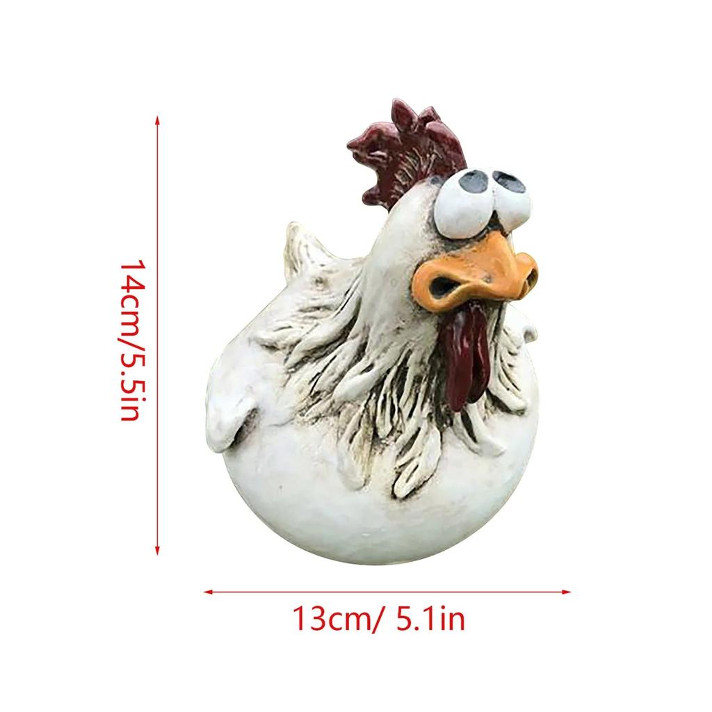 Funny Resin Chicken Fence Statue Garden Decor by HitMyNeed