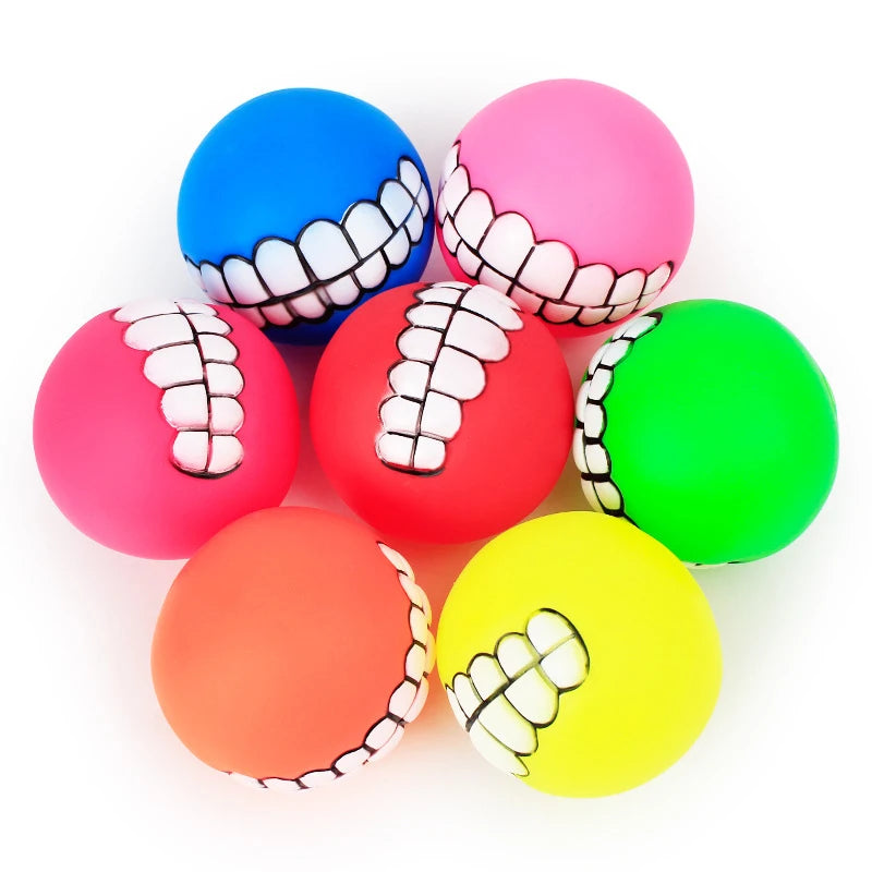 Funny Squeaky Teeth Ball Dog Toy, 7.5 cm by HitMyNeed