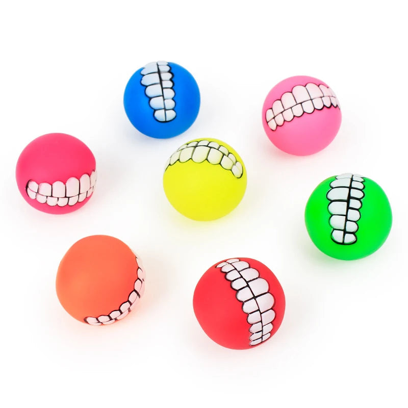 Funny Squeaky Teeth Ball Dog Toy, 7.5 cm by HitMyNeed