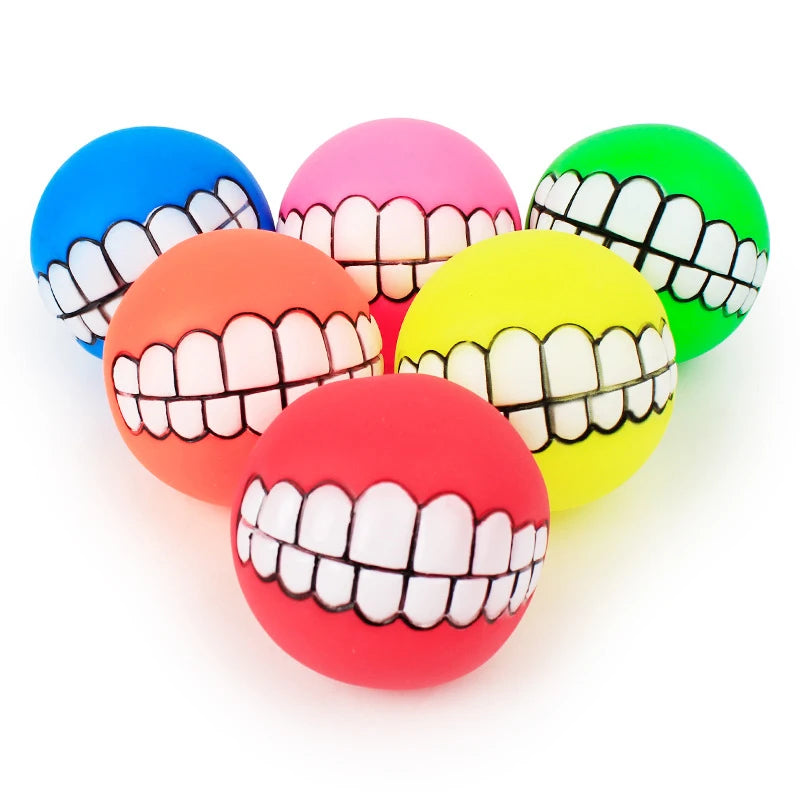 Funny Squeaky Teeth Ball Dog Toy, 7.5 cm by HitMyNeed