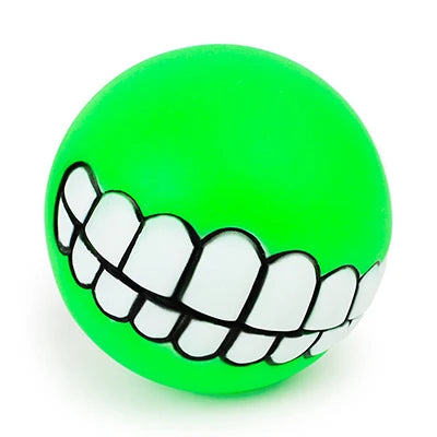 Funny Squeaky Teeth Ball Dog Toy, 7.5 cm green by HitMyNeed