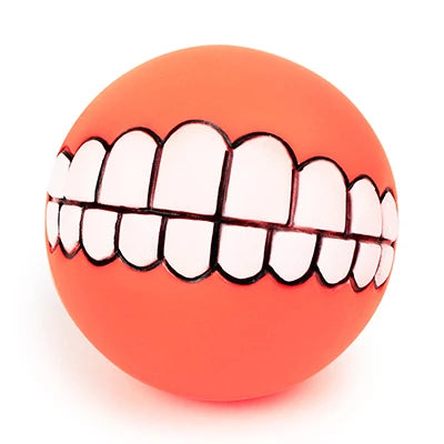 Funny Squeaky Teeth Ball Dog Toy, 7.5 cm orange by HitMyNeed
