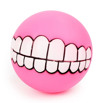 Funny Squeaky Teeth Ball Dog Toy, 7.5 cm pink by HitMyNeed