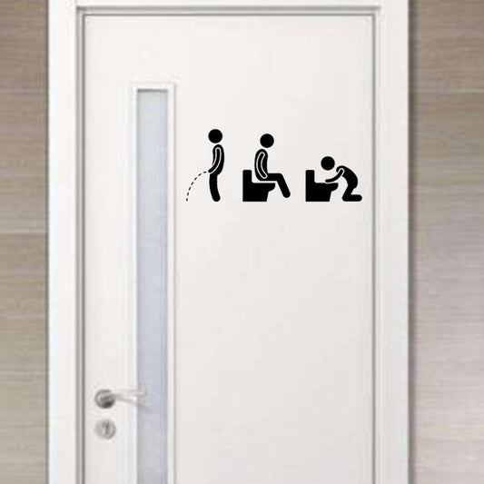Funny Toilet Door Sticker Washroom Decal by HitMyNeed