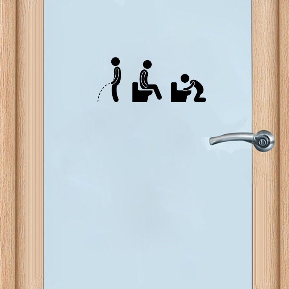 Funny Toilet Door Sticker Washroom Decal by HitMyNeed