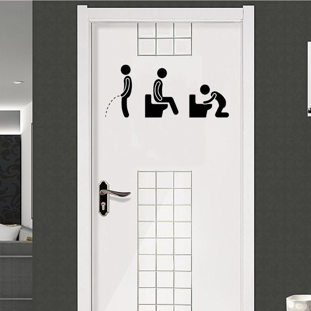 Funny Toilet Door Sticker Washroom Decal by HitMyNeed