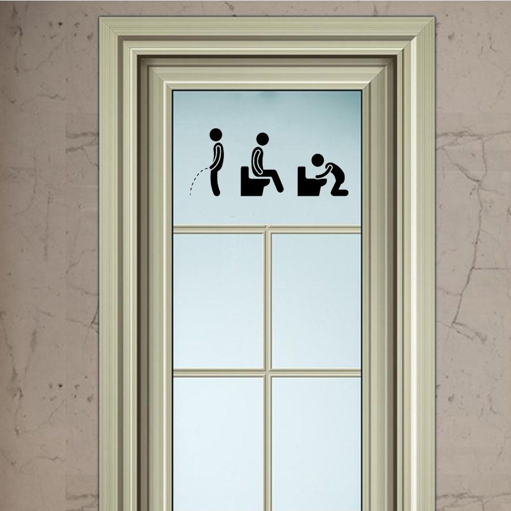 Funny Toilet Door Sticker Washroom Decal by HitMyNeed