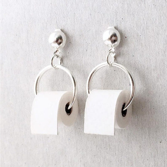 Funny Toilet Paper Dangle Earrings for Women 1 by HitMyNeed