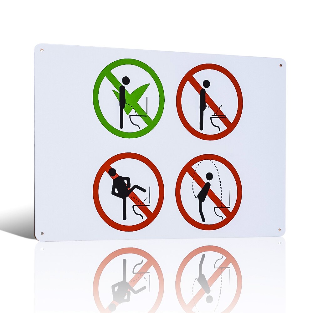 Funny Toilet Rules Metal Sign for Men's Restrooms by HitMyNeed