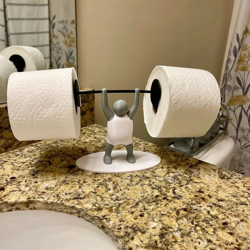 Funny Weightlifting Toilet Paper Holder 3D Printed by HitMyNeed
