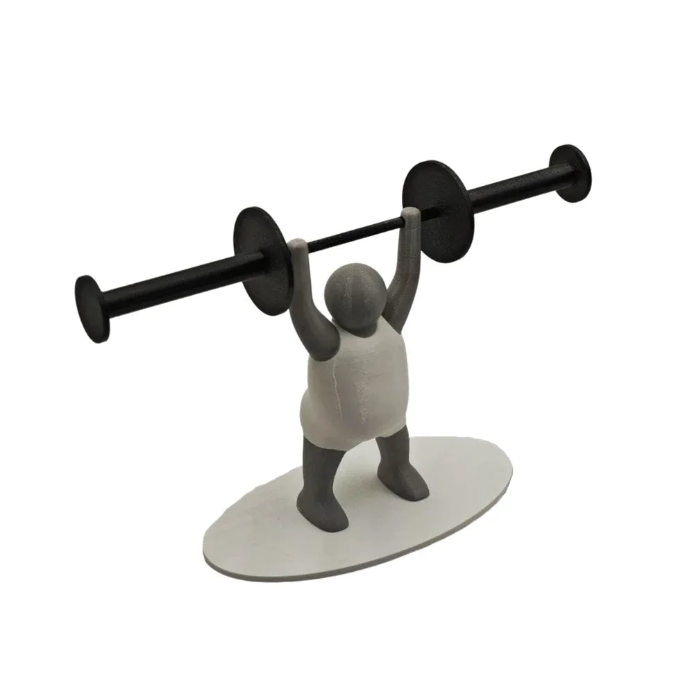 Funny Weightlifting Toilet Paper Holder 3D Printed black by HitMyNeed