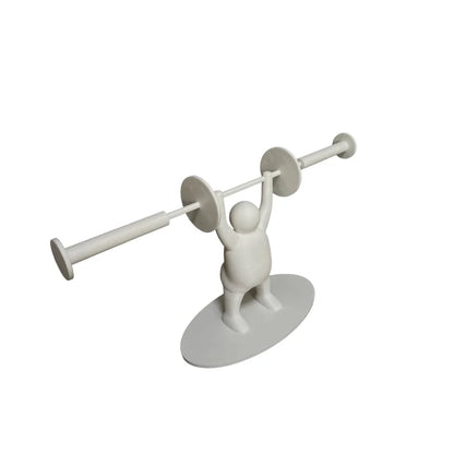 Funny Weightlifting Toilet Paper Holder 3D Printed white by HitMyNeed
