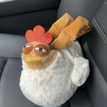 Fur Chicken Plush Hen Bag with Kawaii Keychain by HitMyNeed